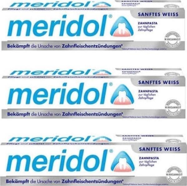 Meridol Gentle White Beyazlatıcı Diş Macunu 75 Ml (3 Adet) - Image 1