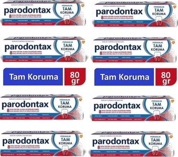 Parodontax Yeni Orjinal 80 Gr/50Ml - 8 Adet, Ferahlık Tam Koruma Diş Macunu Orjinal Ürün - Image 1