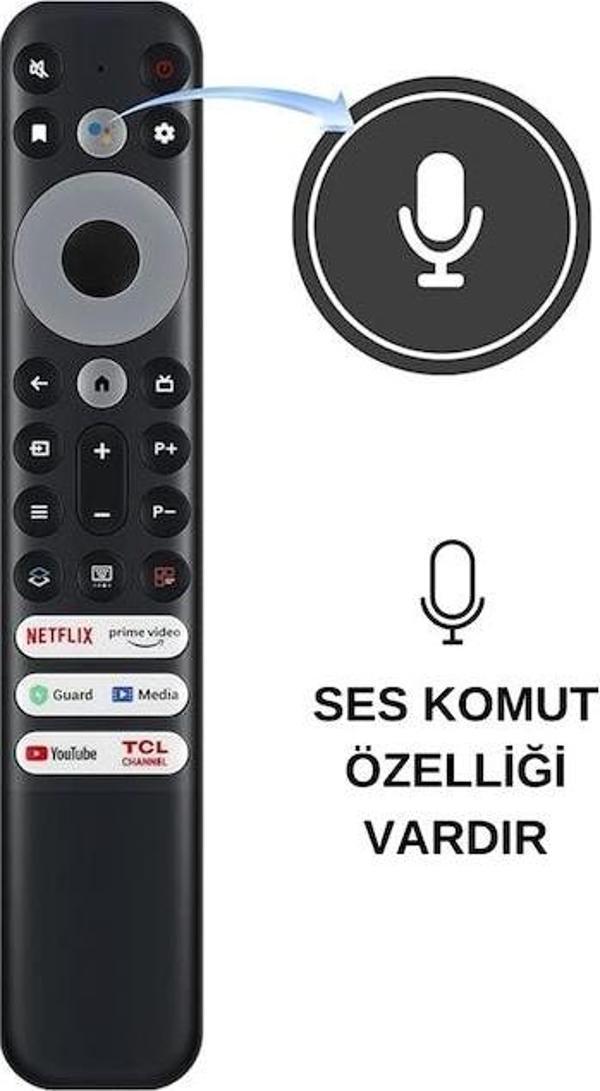 Tcl Rc902v Rmr1 Netflıx-prıme Vıdeo-guard-medıa-youtube Channel Tuşlu Ses Komutlu Lcd-led Tv - Image 1