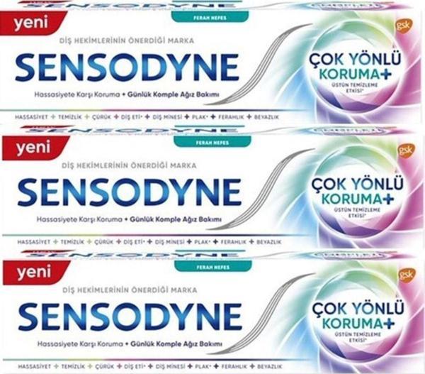 Sensodyne Diş Macunu Çok Yönlü Koruma Plus Ve Hassasiyete Karşı Koruma Ferah Nefes 75 Ml X 3 Adet - Image 1