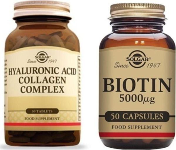 Solgar Hyaluronic Acid Collagen Complex Ve Biotin 5000 Mcg - Image 1