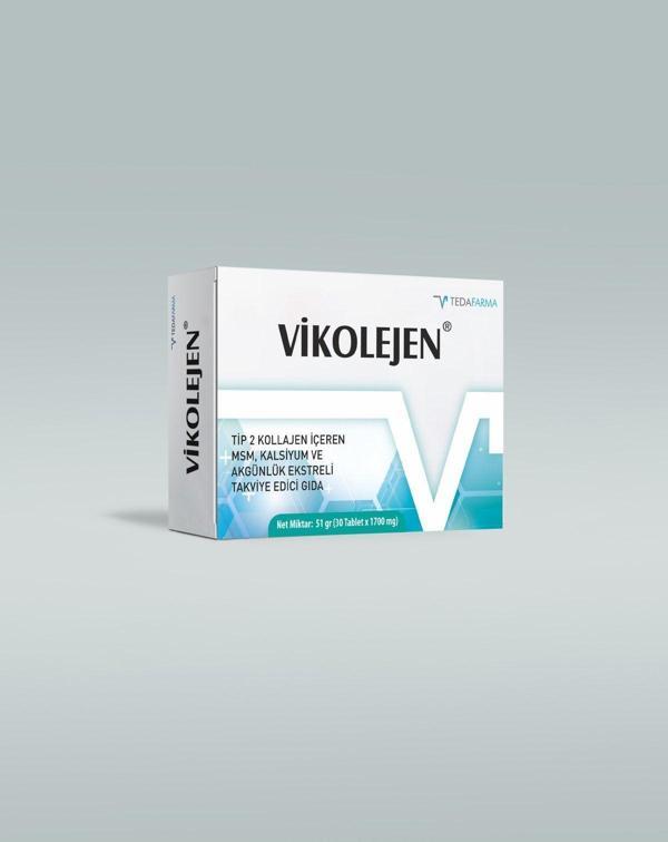 Tedafarma Vikolejen Tip 2 Kollajen Içeren Msm, Kalsiyum Ve Akgünlük Ekstreli Takviye Edici Gıda, 30 Tablet - Image 1