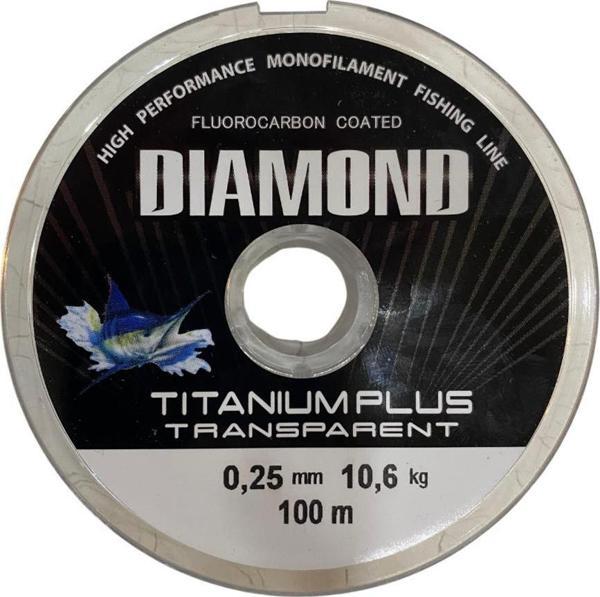 Bauer Diamond Titanium Plus 0.25 mm 100 mt Makara Misina - Renk: Füme 10,6 kg - Image 1