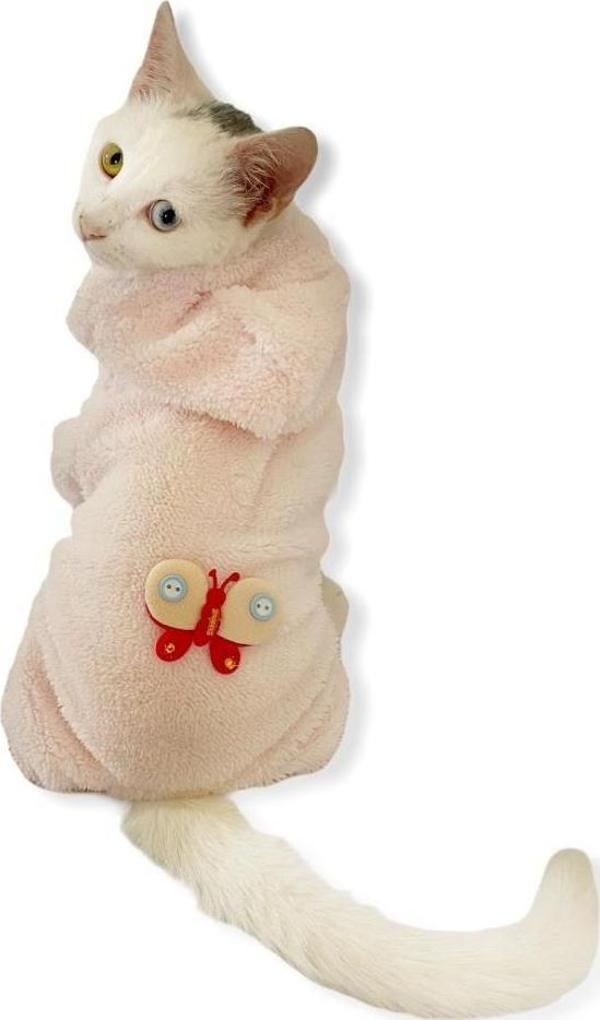Softie Pink Butterfly Duo Kedi Tulumu Kedi Kıyafeti - Image 1