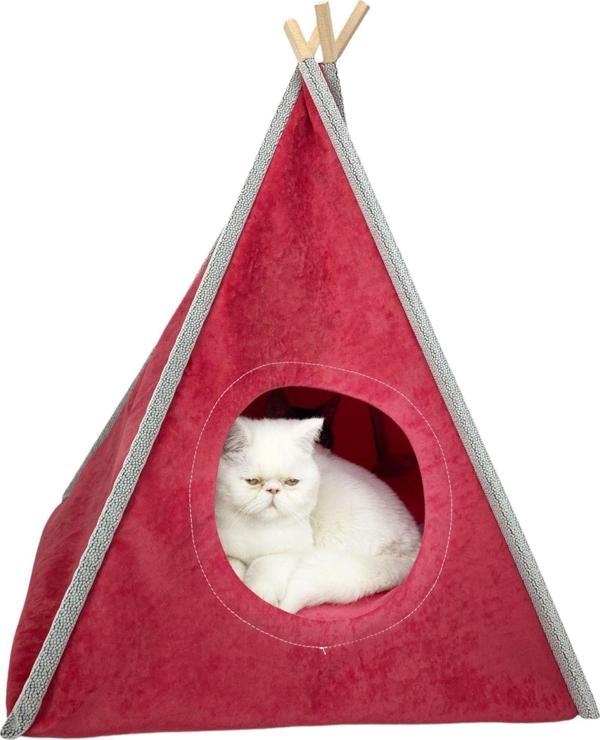 Tepee Five Kedi Evi, Kedi Barınağı, Kedi Çadırı, Minderli Kedi Yatağı - Image 1