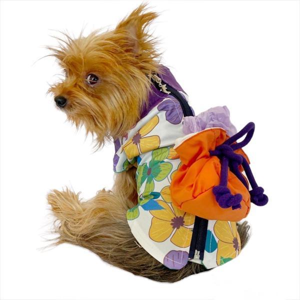 Flower Power Çantalı Su itici Yağmurluk Köpek Yağmurluğu  - Image 1