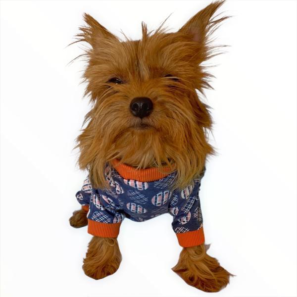 Turuncu Balonlu Penye Tulum Köpek Tulumu  Köpek Elbisesi - Image 1