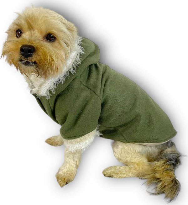 Furry Cream Kapşonlu Ceket Sweat by Kemique Köpek Kazağı  - Image 1
