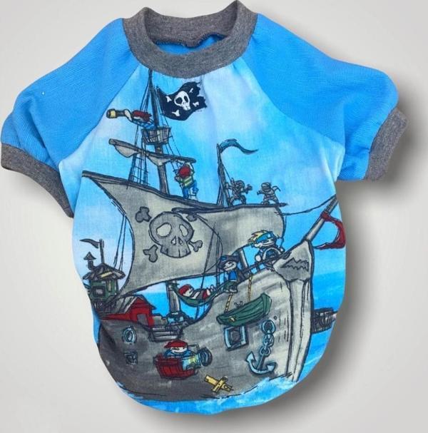 Pirate Blue Oval Yaka Tişört Köpek Kıyafeti - Image 1