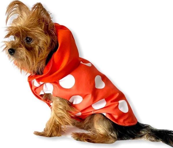 Mega Dots Orange Yağmurluk Kapşonlu  Köpek Yağmurluğu  - Image 1