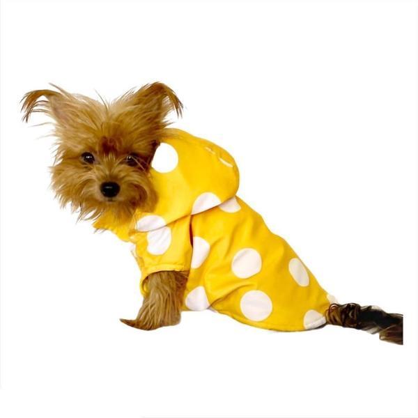 Mega Dots Yellow Yağmurluk Kapşonlu  Köpek Yağmurluğu  - Image 1