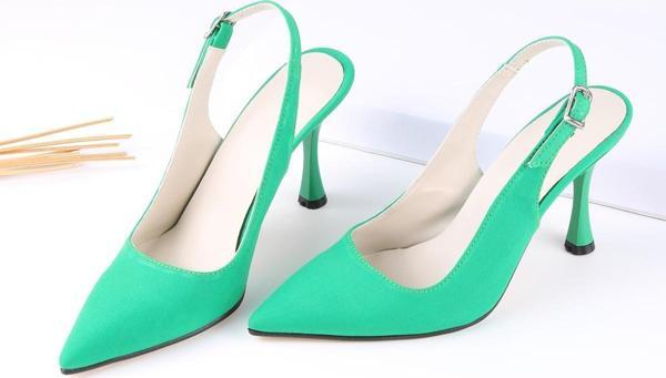 Kadın Stiletto Sivri Burun Arkası Açık Topuklu Ayakkabı TS1143 - Image 1