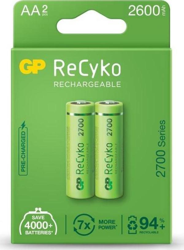 GP AA 2600 mAh Şarjlı Kalem Pil 2'li Paket GP270AAHCEMTR-2GB - Image 1