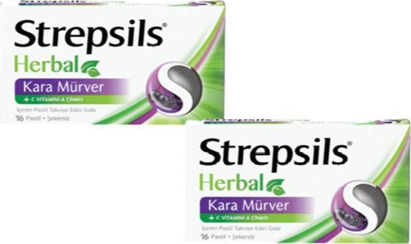 Strepsils Herbal Kara Münver + C Vitamini & Çinko İçeren Pastil (2 Adet) - Image 1