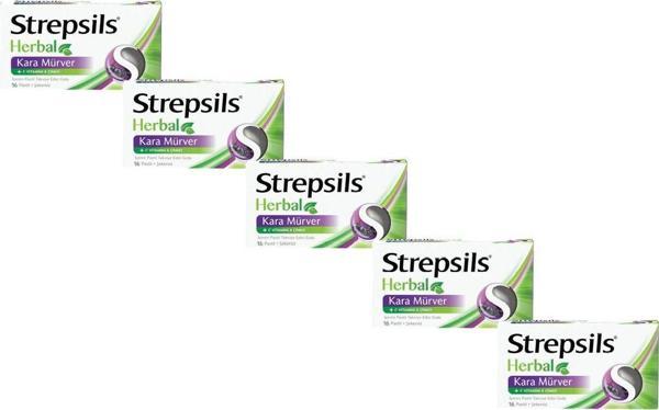 Strepsils Herbal Kara Münver + C Vitamini & Çinko İçeren Pastil (5 Adet) - Image 1