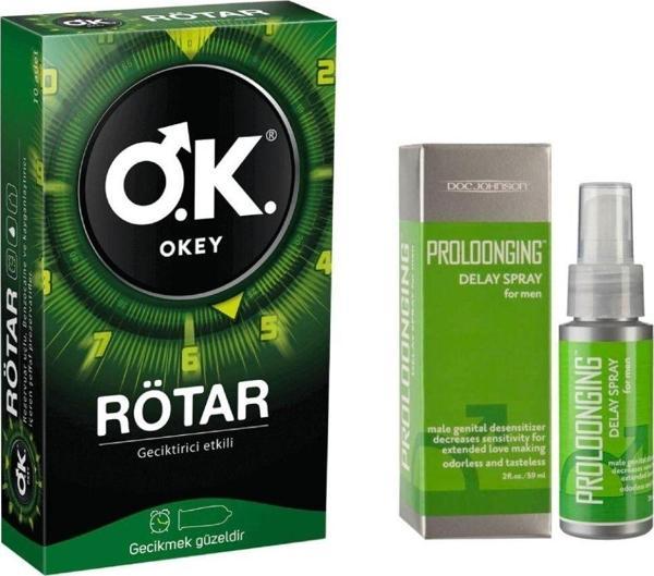 Okey Rötar Prezervatif 10 Lu Etkili + Proloonging Sprey - Image 1