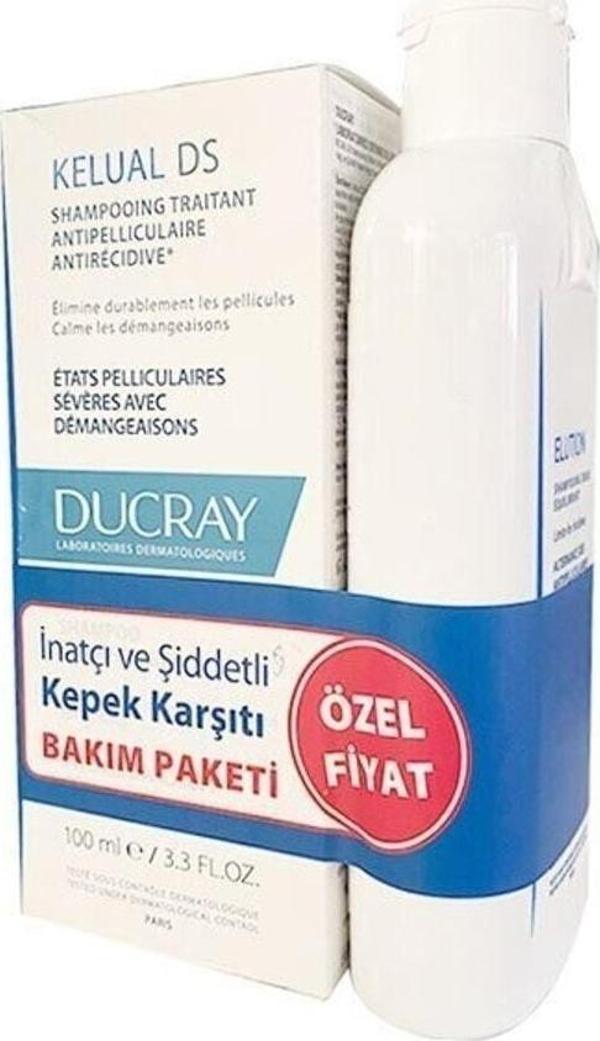 Ducray Kelual Ds Inatçı Kepeğe Karşı Şampuan 100 Ml | Elution Yumuşak Dengeleyici Şampuan 200 Ml - Image 1