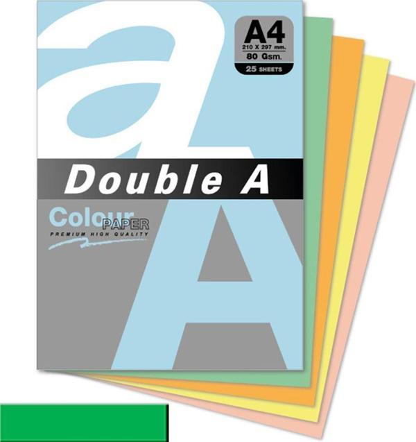 Double A Renkli Kağıt 25 Lİ A4 80 GR Papağan Yeşili - Image 1