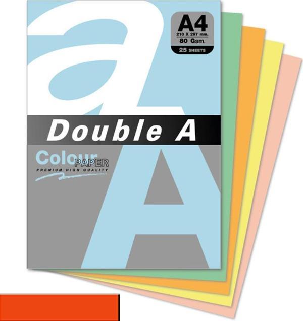 Double A Renkli Kağıt 25 Lİ A4 80 GR Safran - Image 1