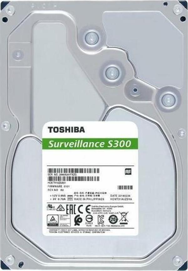 Toshiba 6TB  HDWT860UZSVA 3.5 S300 5400RPM 256MB SATA3 Güvenlik 7-24 Harddisk - Image 1