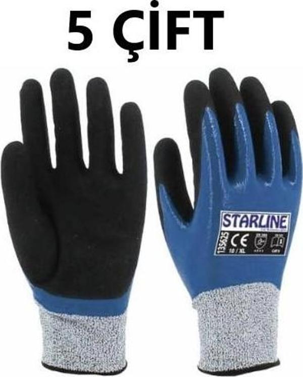5 Çift Kesilmez Eldiven E-135625 Nitril Köpük Starline 4x43c 10 Numara - Image 1