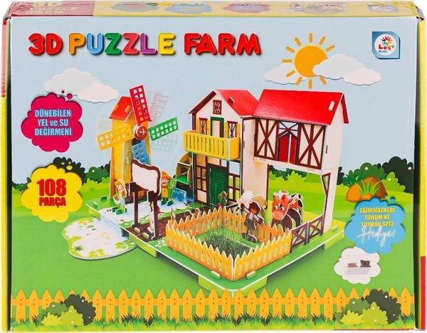LC0115 3D Boyutlu Çiftlik Puzzle -Laçokids - Image 1