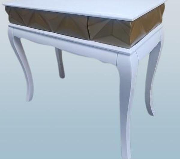 Dresuar Piramit MODEL 90521 Gold Beyaz Uyum Lükens Kayın Ayak El Yapım - Image 1