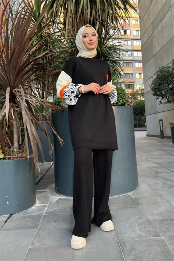 De Pose Balon Kol Kadın Triko Takım - Image 1