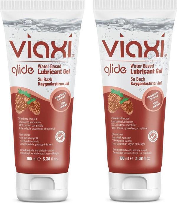 Viaxi Glide Çilek Aromalı Çilekli Kayganlaştırıcı Jel 100 Ml 2 Adet - Image 1