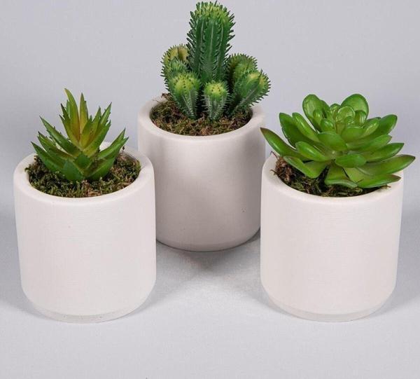Yapay Çiçekçiniz Beyaz Seramik Saksıda 3 Lü Kaktüs Set (Sukulent Kaktüs Türleri Değişiklik Göstermekte) - Image 1