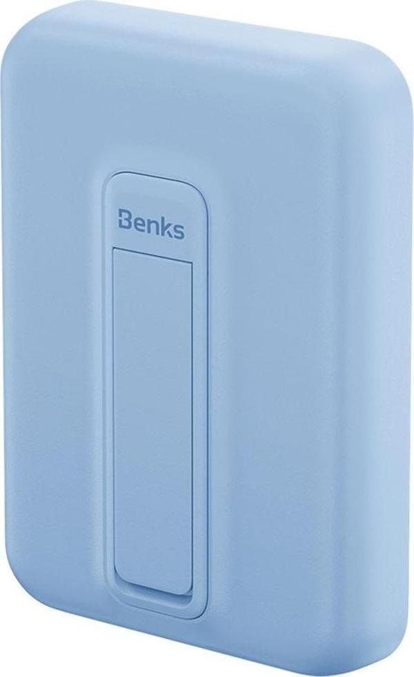Benks Magsafe Powerbank Mp09 Magnetik Standlı İnce Tasarımlı Powerbank 6000Mah 5W Mavi - Image 1