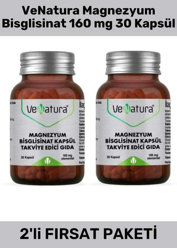 Venatura Magnezyum Bisglisinat 160 Mg 30 Kapsül - 2 Adet - Image 1