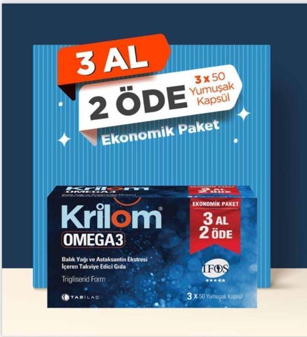 Krilom Omega-3 50 Yumuşak Kapsül-Skt:03/2022-3 Adet - Image 1