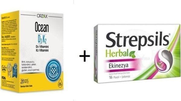 Ocean D3 K2 20 Ml Damla+Strepsils Herbal Ekinezya 16 Pastil - Image 1