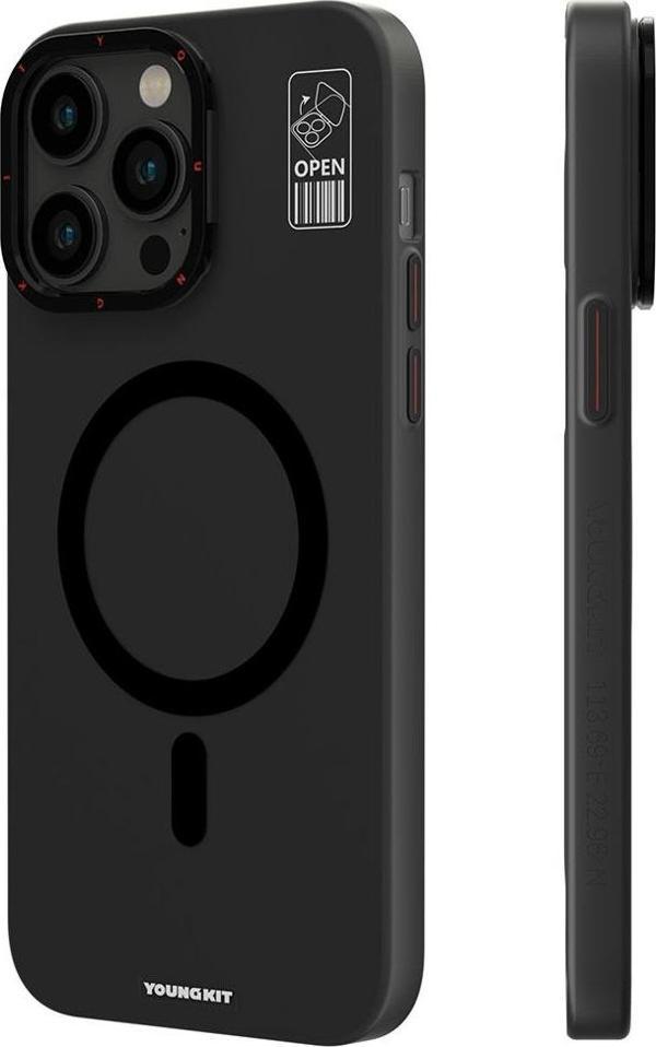 YoungKit iPhone 14 Pro Uyumlu Kılıf Magsafe Şarj Özellikli Standlı Hermit Bracket Serisi Kapak - Image 1