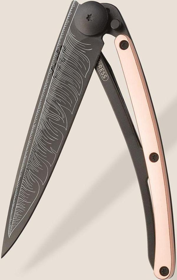 Deejo 37g, Pink Gold Gilded / Feather Çakı - Image 1