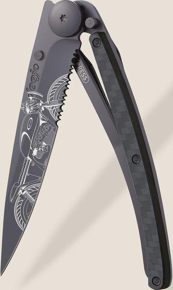 Deejo Serrated 37g, Carbon Fiber / Café Racer - Image 1