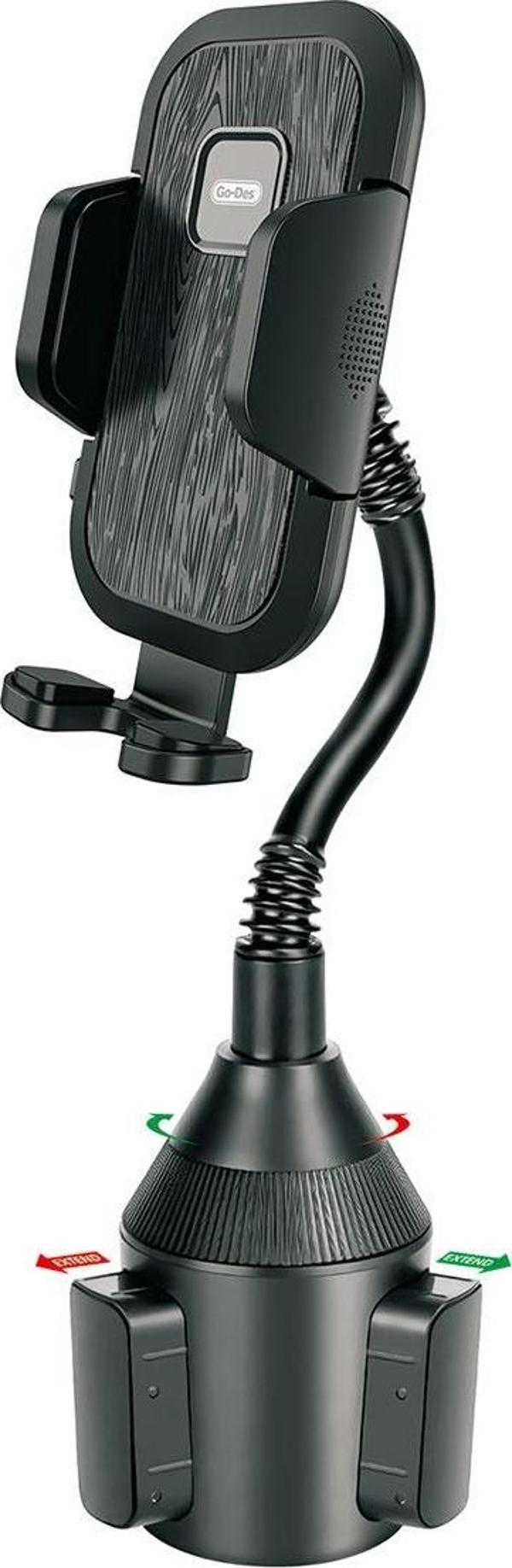 Go-Des Araç İçi Bardaklık Girişi Telefon Tutucu Go Des Gd-Hd766 Güçlü Tutuş 360 Derece Dönebilen Başlık - Image 1
