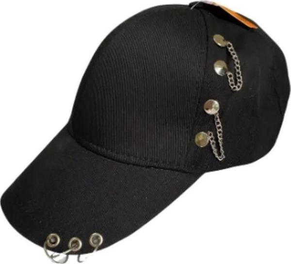 Şapka Kasket Şapka Spor Şapka Unisex Siyah Zincir Piercing Li - Image 1