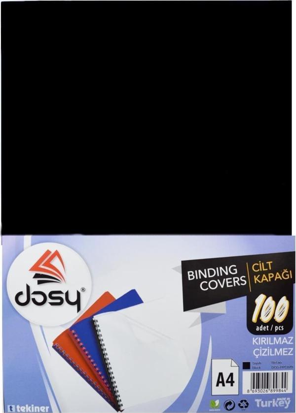 Dosy Cilt Kapağı Plastik Opak A4 100 Lü Siyah (100 Lü Paket) - Image 1