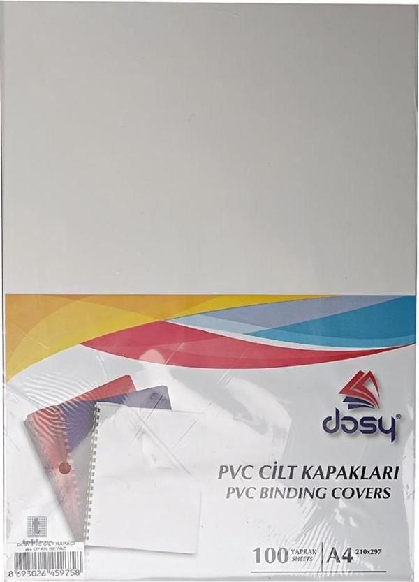Dosy Cilt Kapağı Plastik Opak A4 Beyaz (100 Lü Paket) - Image 1