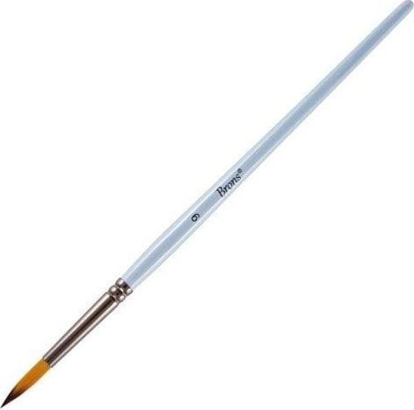 Brons Sulu Boya Fırçası Sentetik Kıl Yuvarlak Uç No:9 Br-760 (12 Li Paket) - Image 1