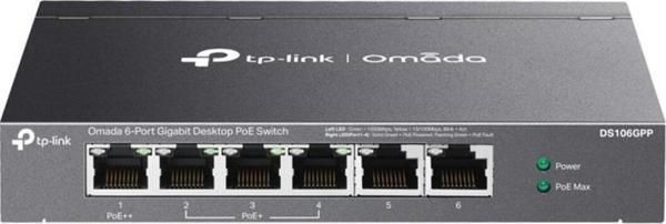 Tp-Link Omada Ds106Gpp 4 Port 10-100-1000 Poe+ Switch 2 Port Uplink Çelik Kasa Rack Mount - Image 1