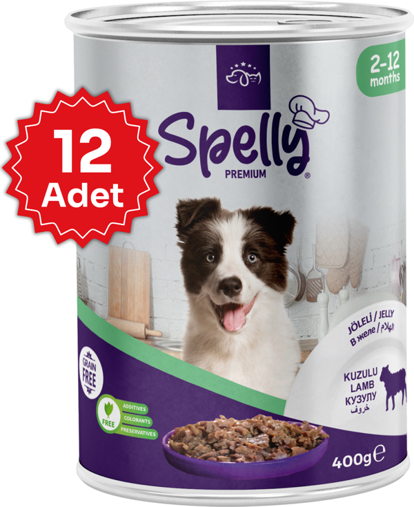 12 Adet x Spelly Premium Yavru Köpek Konserve - Kuzu (400gr) - Image 1