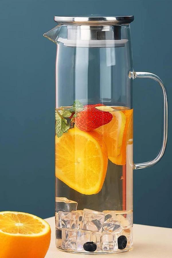 Kapris Metal Kapaklı Cam Sürahi 1300 ML SA6863 - Image 1