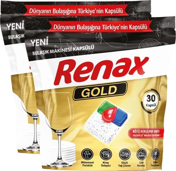 Renax Gold Bulaşık Makinesi Kapsülü Hepsi Bir Arada 30 Lu X 2 Adet - Image 1