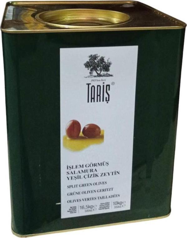 Tariş Salamura Yeşil Çizik Zeytin 10 Kg (321-350 Ad/Kg) - Image 1