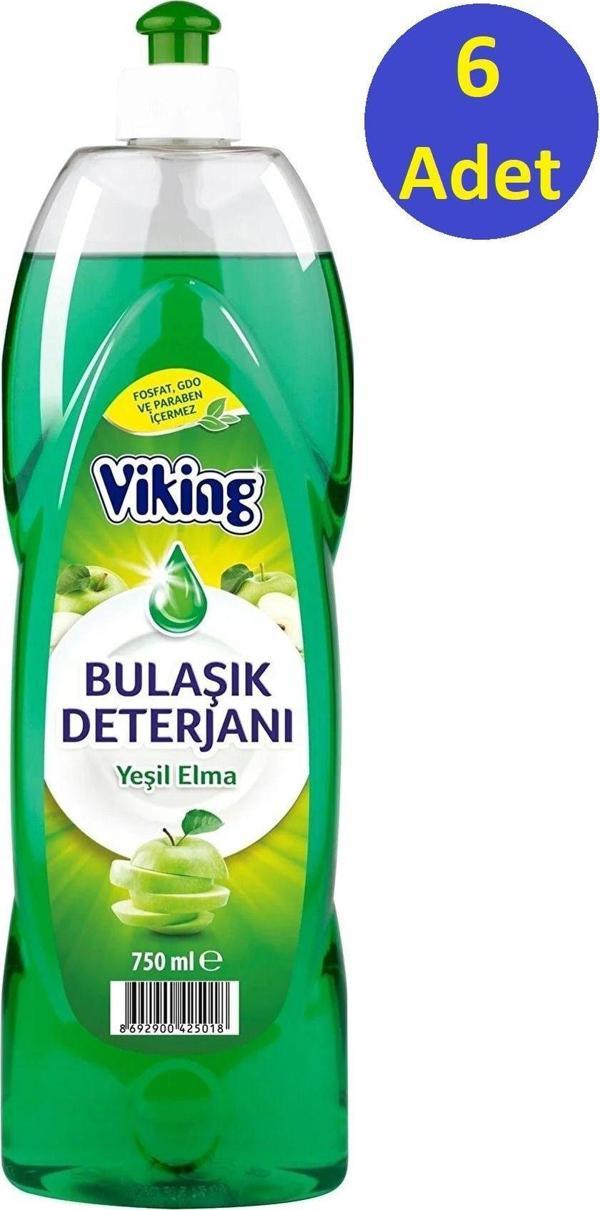 Sıvı Bulaşık Deterjanı Elma Kokulu 750 ml x 6 Adet - Image 1