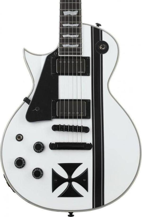 ESP LTD James Hetfield Signature Iron Cross Snow White Solak Elektro Gitar - Image 1