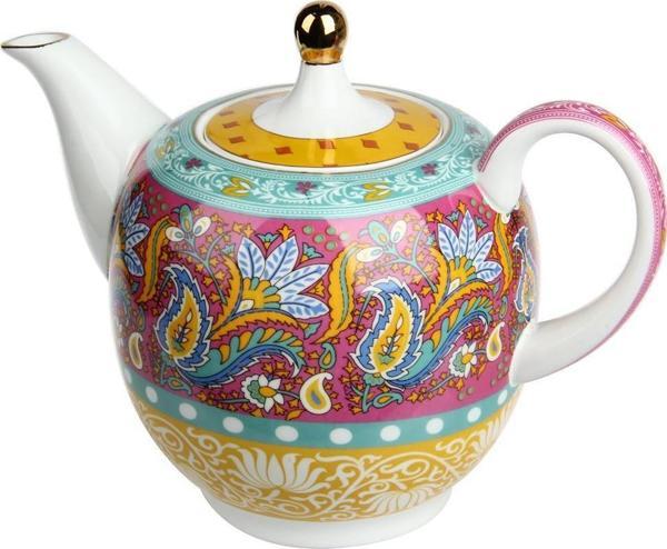 Lucky Art Eliana Bone China Desenli Porselen Çaydanlık 1300 ml LYHD 597 - Image 1